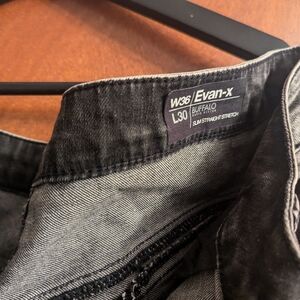 Buffalo David Bitton Jeans Evan-X Slim Straight Stretch Mens 36x30 BlackDistress